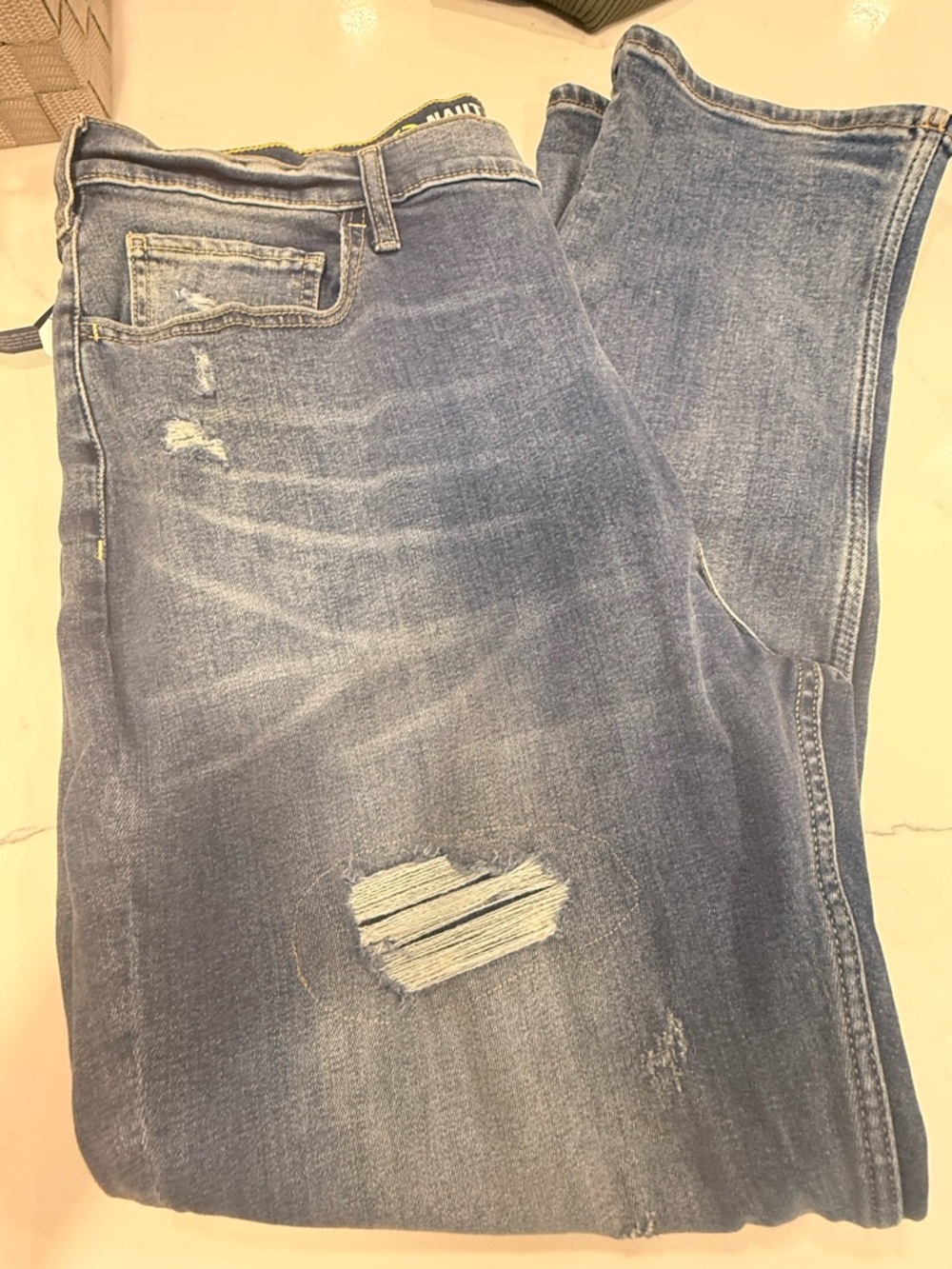 Men's Nautica-Blue Distressed Jeans 38x30